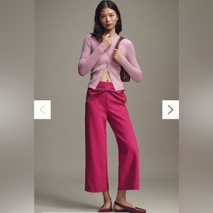 Anthropologie Maeve The @merricksart Colette Crop Bow-Waist Pants size 24P
